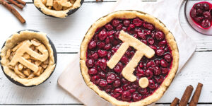 Pi symbol on cherry pie