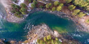 Aerial view of a river
