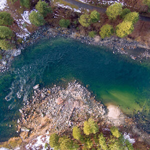 Aerial view of a river