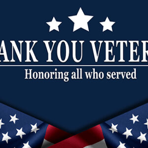 Happy Veterans Day with American flag